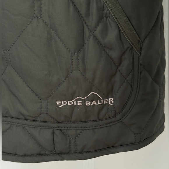 Olive Green Oversized Eddie Bauer Quilted Padded Full Zip Barn Bomber Jacket - Picture 11 of 14